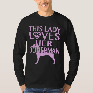 This Lady Loves Her Doberman Fitted T-Shirt
