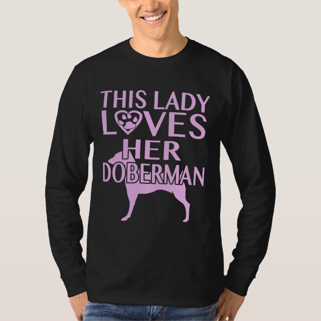 This Lady Loves Her Doberman Fitted T-Shirt (Front)