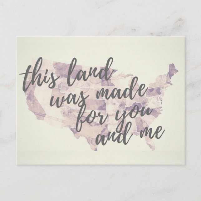 This Land Patriotic Protest Postcard (Front)