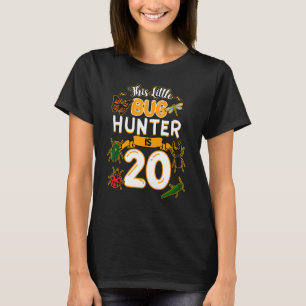 This Little Bug Hunter Is 20 Birthday Insect Bday  T-Shirt