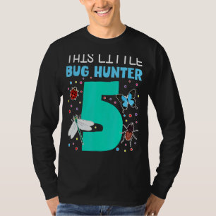 This Little Bug Hunter Is 5 Year Old 5th Birthday  T-Shirt