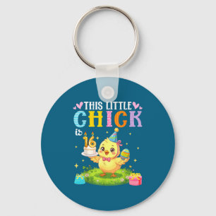 This little chick is 16 years old birthday easter key ring