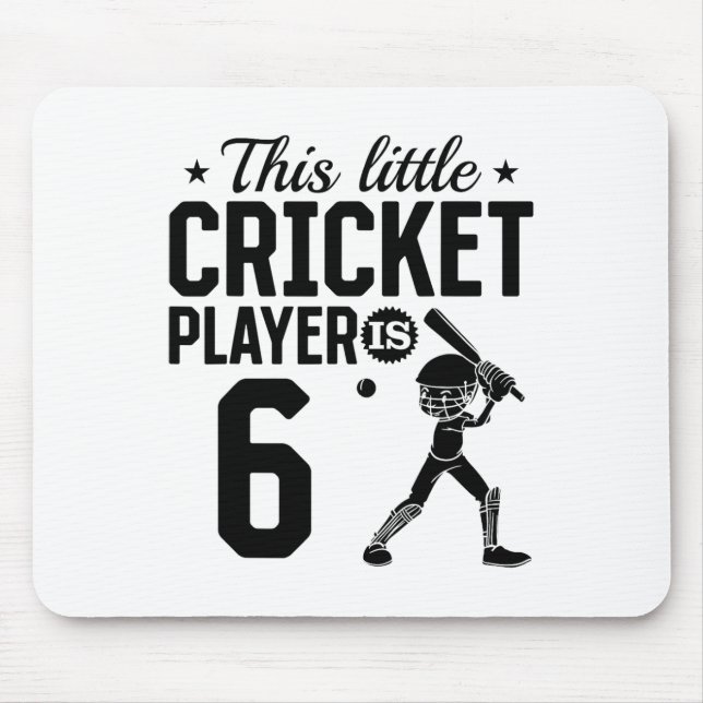 This Little Cricket Player Is 6 Years Old - 6th Bi Mouse Pad (Front)
