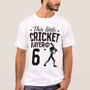 This Little Cricket Player Is 6 Years Old - 6th Bi T-Shirt