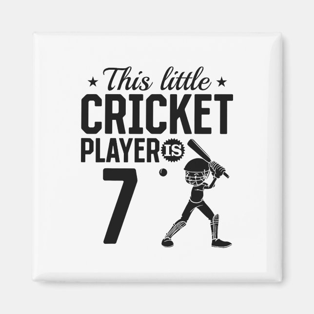 This Little Cricket Player Is 7 Years Old - 7th Bi Magnet (Front)