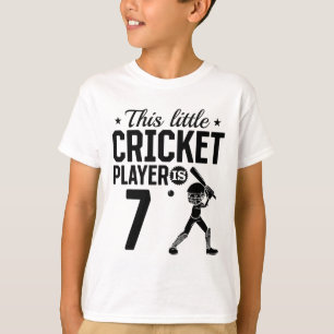 This Little Cricket Player Is 7 Years Old - 7th Bi T-Shirt