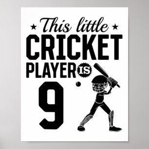 This Little Cricket Player Is 9 Years Old - 9th Bi Poster