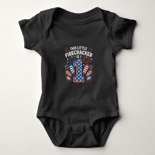 This Little Firecracker is 1 Birdtday 4th of July Baby Bodysuit