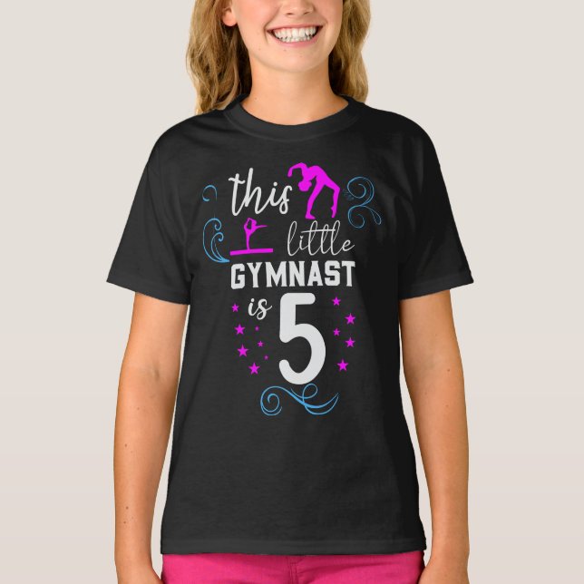 This Little Gymnast is 5 T-Shirt (Front)