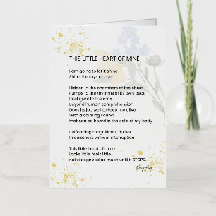 This Little Heart Of Mine - Gratefulness Poem  Foil Greeting Card