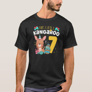 This Little Kangaroo Is 7 Wildlife Animal Happy Bi T-Shirt