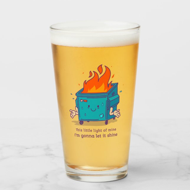 This Little Light: Dumpster Fire Pint Glass (Front Filled)