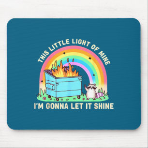 This little light of racoon dumpster fire meme mouse pad
