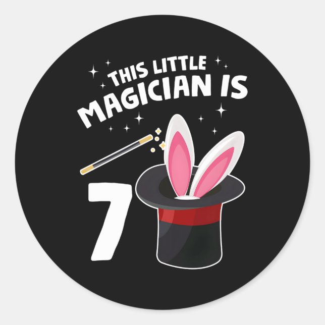 This Little Magician Is 7 Classic Round Sticker (Front)