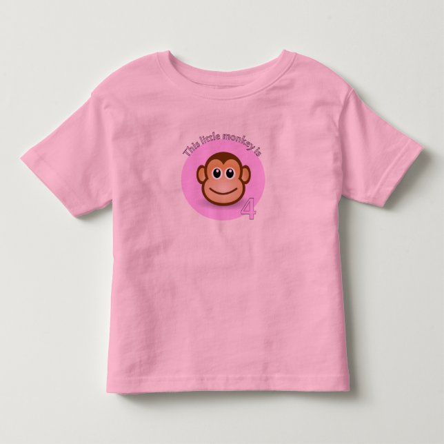 This little monkey is 4 toddler T-Shirt (Front)