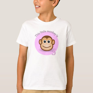 This little monkey is 5 T-Shirt