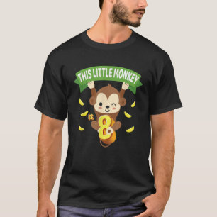 This Little Monkey Is 8 Years Old Kid 8th Birthday T-Shirt