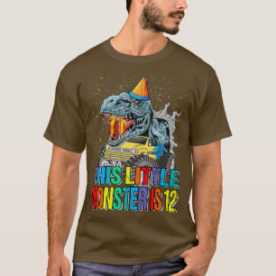 This Little Monster Truck Is 12th Birthday T-Shirt