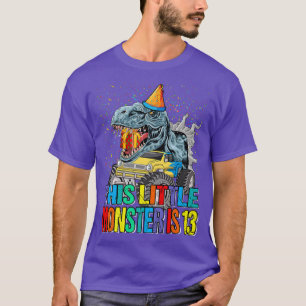 This Little Monster Truck Is 13th Birthday  T-Shirt