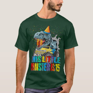 This Little Monster Truck Is 15th Birthday T-Shirt