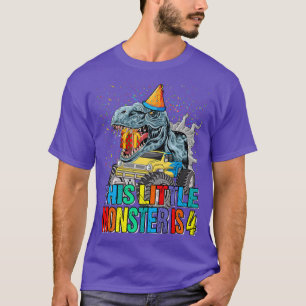 This Little Monster Truck Is 4th Birthday T-Shirt