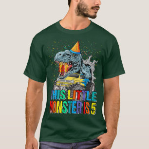 This Little Monster Truck Is 5th Birthday T-Shirt