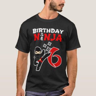 This Little Ninja Is 6 Kids Ninja 6Th Birthday Nin T-Shirt