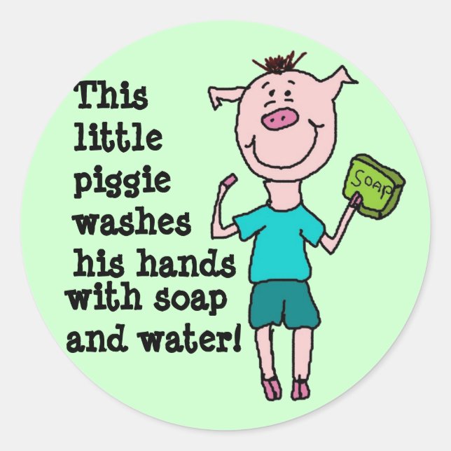 This little piggie 2 classic round sticker (Front)