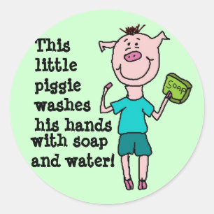 This little piggie 2 classic round sticker