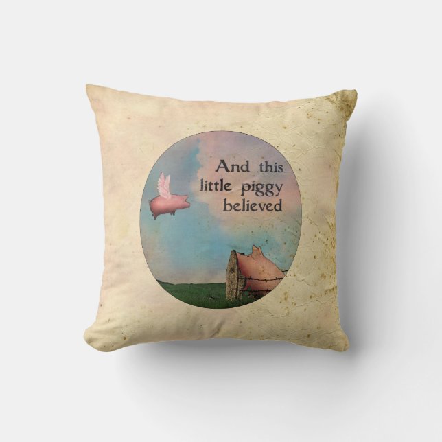 This Little Piggy Believed Cushion (Front)