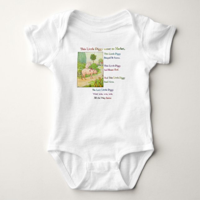 THIS LITTLE PIGGY - Rhymes for Children Baby Bodysuit (Front)