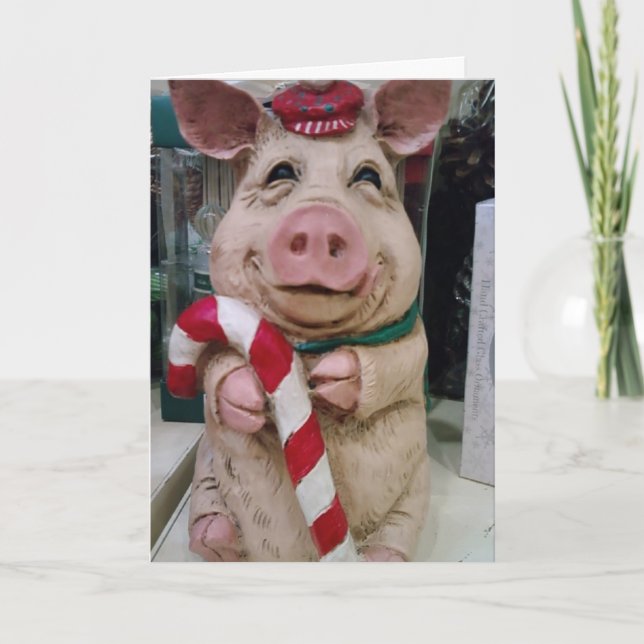 THIS LITTLE PIGGY SAYS MERRY CHRISTMAS HOLIDAY CARD (Front)