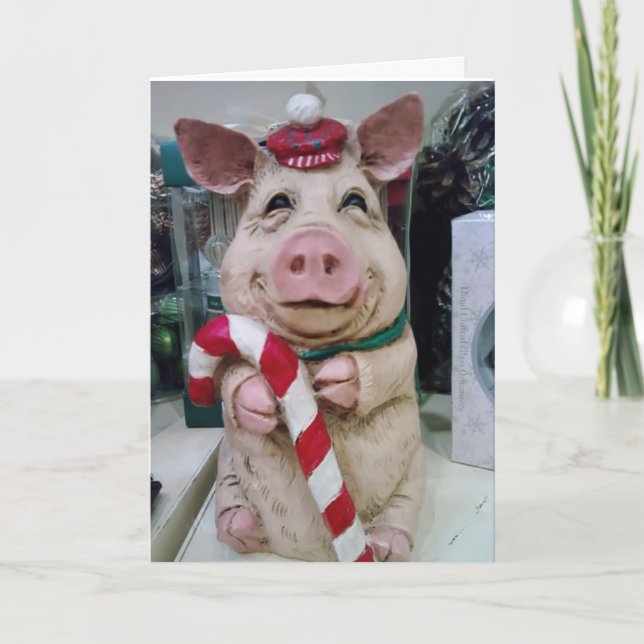 THIS LITTLE PIGGY SAYS MERRY CHRISTMAS WITH LOVE HOLIDAY CARD (Front)
