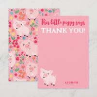 This Little Piggy Says Thank You Farm Animal