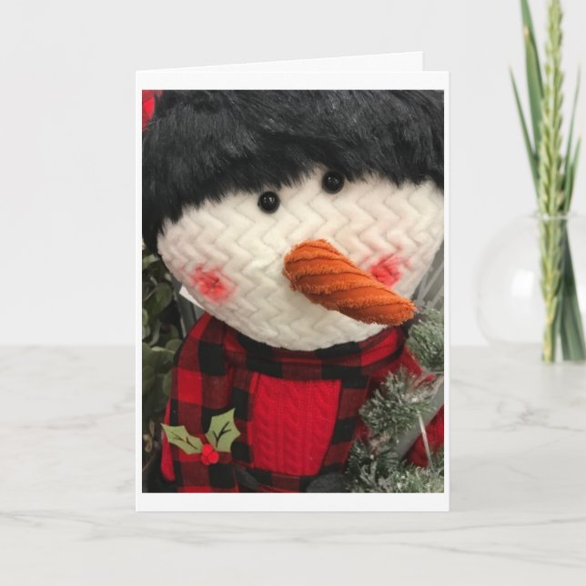 THIS LITTLE SNOWMAN WANTS TO SAY *MERRY CHRISTMAS* HOLIDAY CARD (Front)