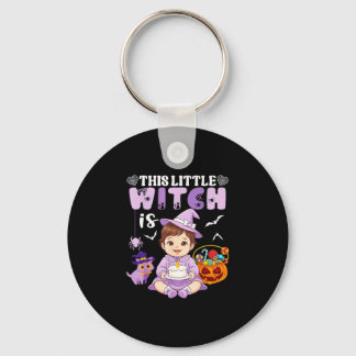 This little witch is 1 year old birthday halloween key ring