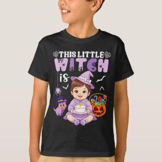 This little witch is 1 year old birthday halloween T-Shirt