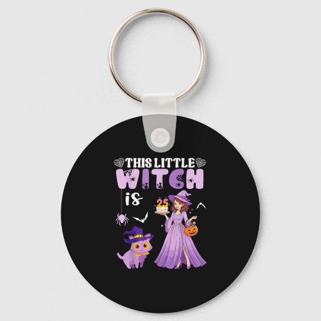 This little witch is 25 years old birthday key ring (Front)