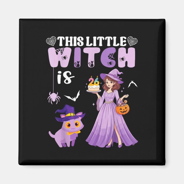 This little witch is 26 years old birthday magnet (Front)