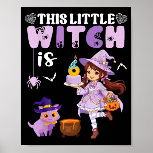 This little witch is 6 years old birthday poster