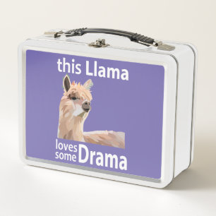 This Llama Loves Some Drama Funny Llama Metal Lunch Box