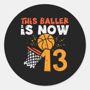 This Ller Is Now 13 Sketll 13th Birthday Bday Boys Classic Round Sticker