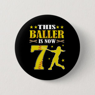 This Ller Is Now 7 Year Old Birthday Girl Softll 7 6 Cm Round Badge