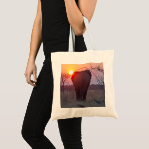 This lovely male elephant was wandering around dur tote bag