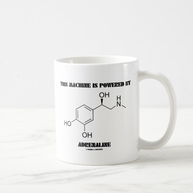 This Machine Is Powered By Adrenaline Coffee Mug (Right)