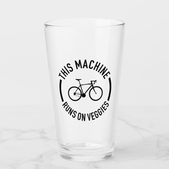 This Machine Runs On Veggies Bicycle Glass (Front)
