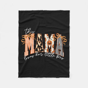 This Mama Loves Her Boos Cute Soky Halloween Mama  Fleece Blanket