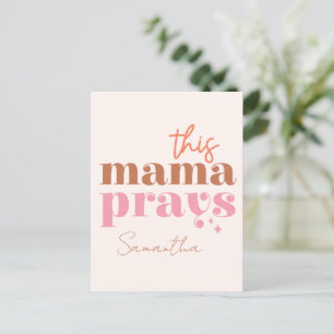 This Mama Prays - Rustic Boho Design Postcard