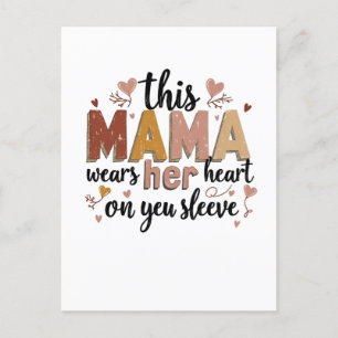 This Mama Wears Her Heart on Her Sleeve Holiday Postcard