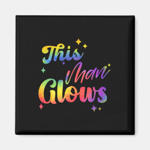 This Man Glows Happy Father's Day Tie Dye Dad Colo Magnet